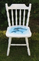 Lovely child's chair, hand painted with pictures of dolphins. Name can be added on - SOLD