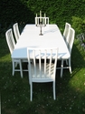 Beautiful white extending dining table and 6 chairs - SOLD