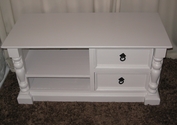 White television unit with shelves and drawers - SOLD