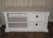 White television unit with shelves and drawers - SOLD