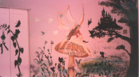Fairy silhouette mural